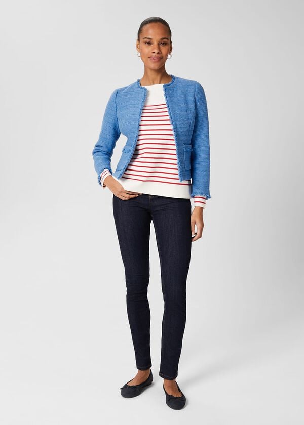hobbs Kathleen Boucle Jacket Pale Blue