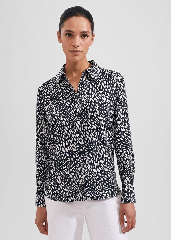 Hobbs Katia Shirt Navy Ivory
