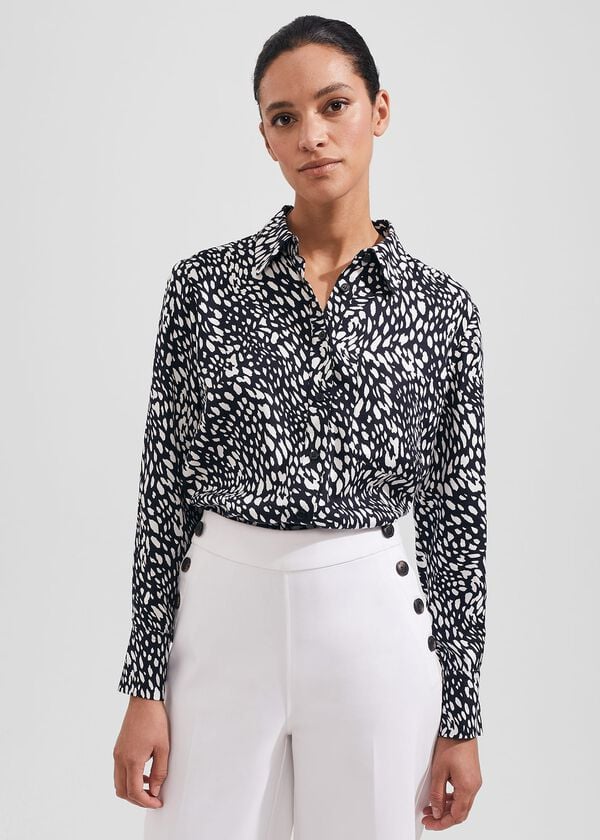 hobbs Katia Shirt Navy Ivory