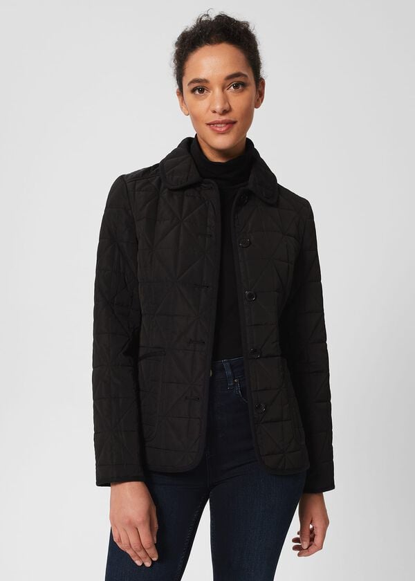 hobbs Katie Quilted Coat Black