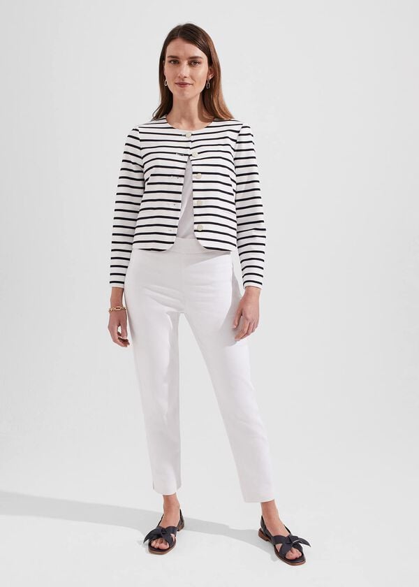 hobbs Kaya Capri Trousers White
