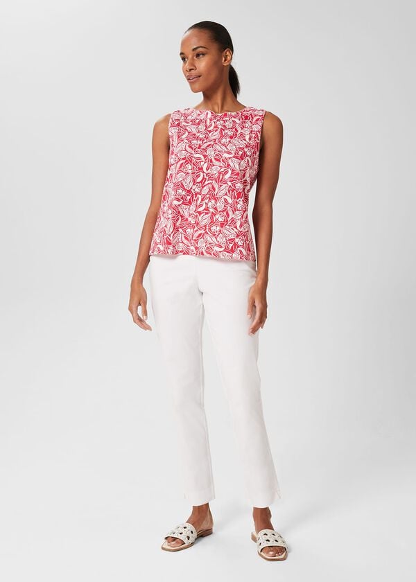 hobbs Kaya Capri Trousers White