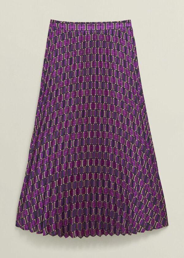 Hobbs Kayla Pleated Skirt Purple Multi