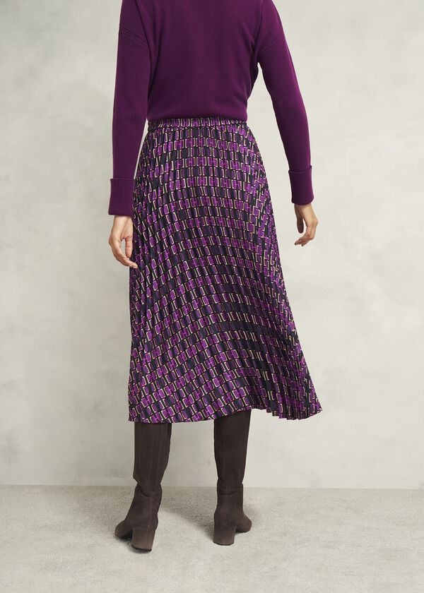 Hobbs Kayla Pleated Skirt Purple Multi