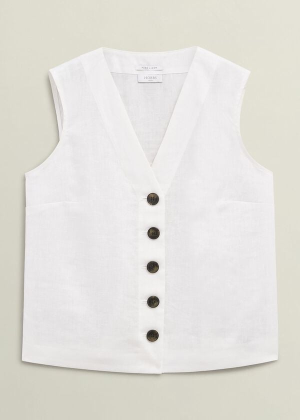 Hobbs Kaylee Linen Top White