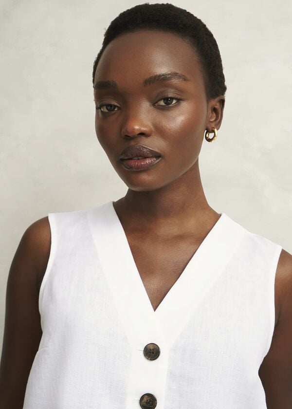 Hobbs Kaylee Linen Top White