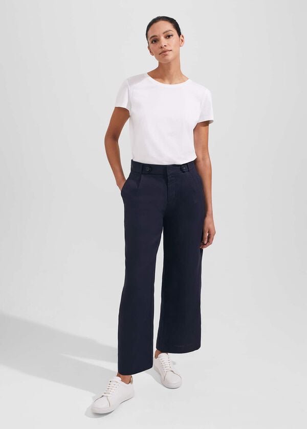 hobbs Keighley Crop Trousers Navy