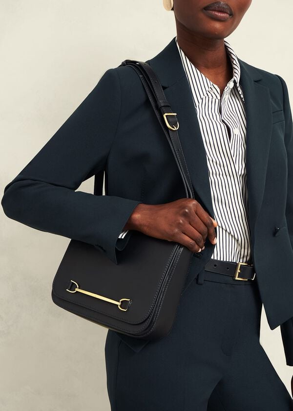 Hobbs Keighley Leather Cross Body Bag Navy