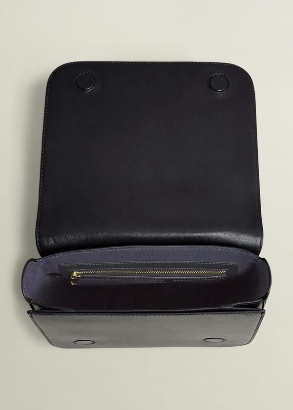 Hobbs Keighley Leather Cross Body Bag Navy