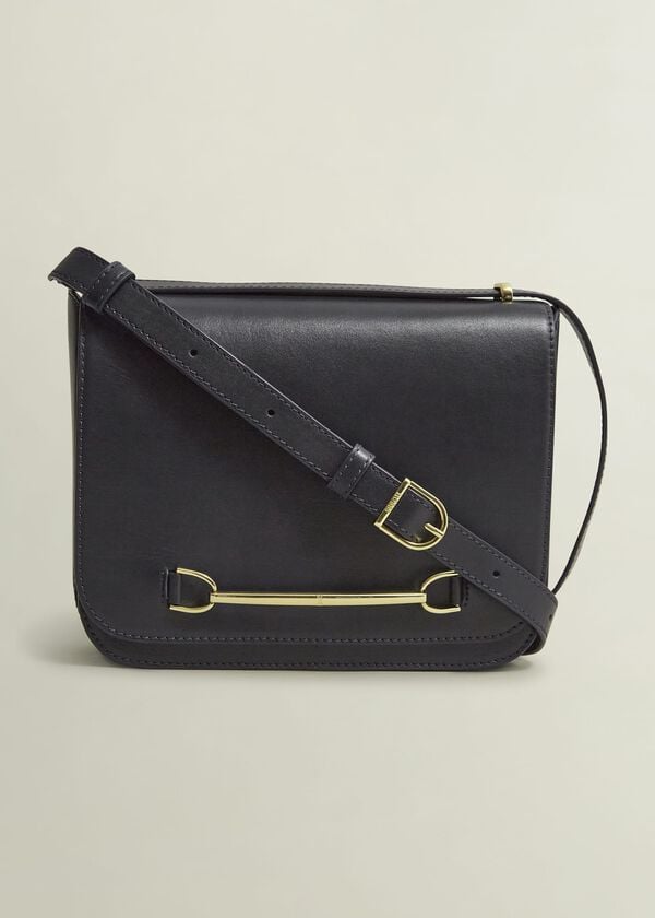 hobbs Keighley Leather Cross Body Bag Navy