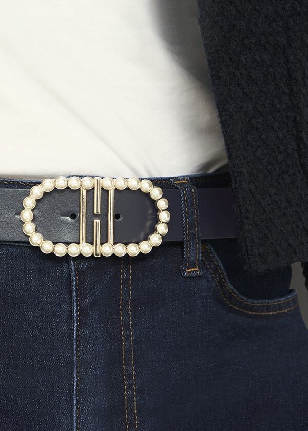 Hobbs Keira Pearl Waist Belt Midnight Navy