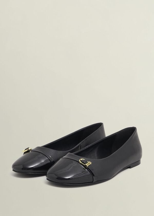 Hobbs Kelly Leather Ballerinas Black