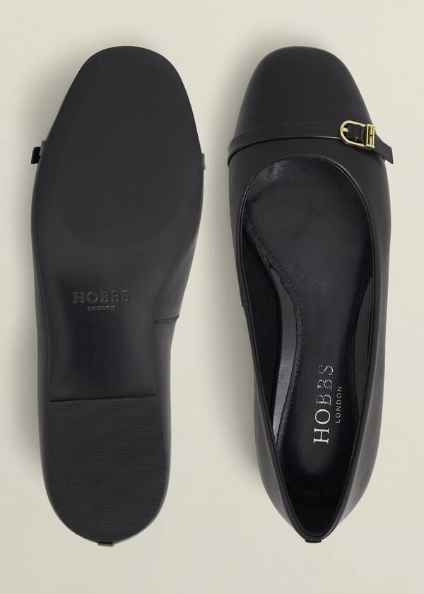 Hobbs Kelly Leather Ballerinas Black