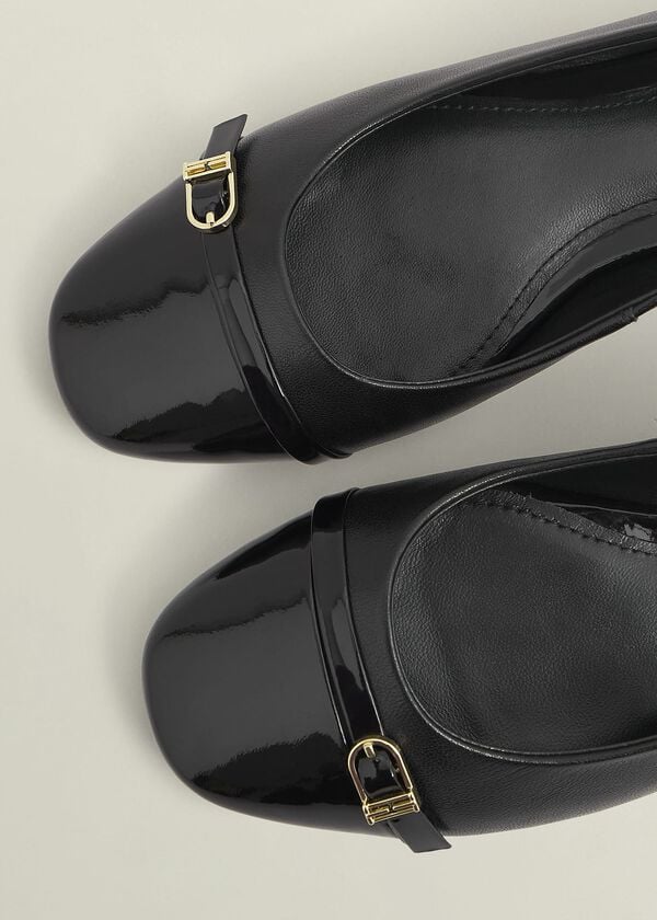 Hobbs Kelly Leather Ballerinas Black