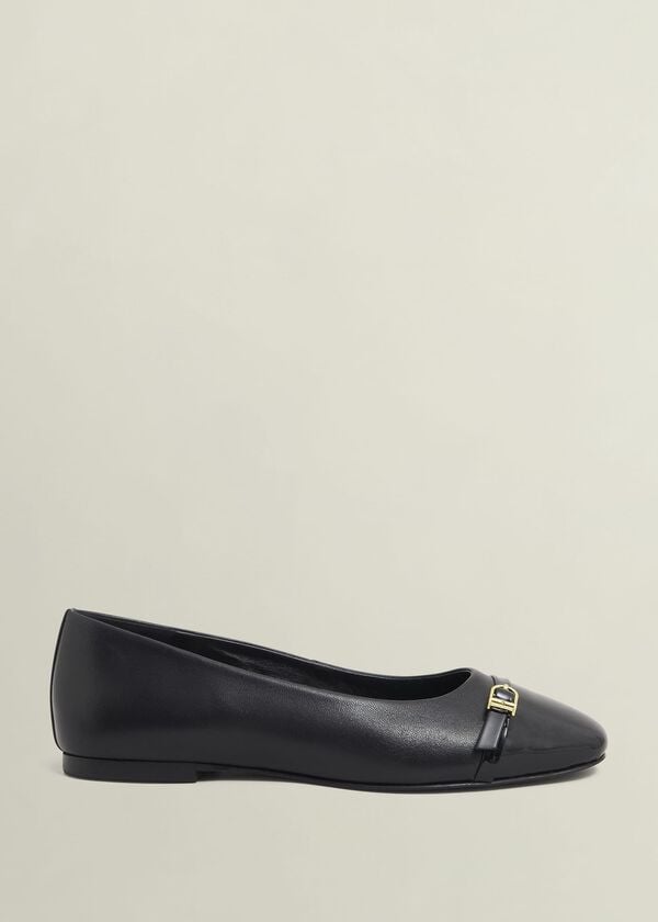 hobbs Kelly Leather Ballerinas Black