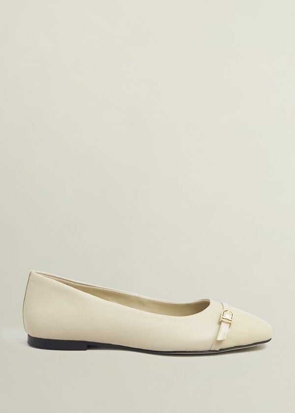 hobbs Kelly Leather Ballerinas Light Beige