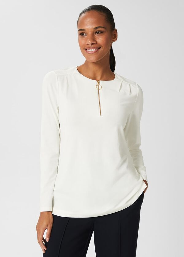 hobbs Kelsey Tunic Top Ivory