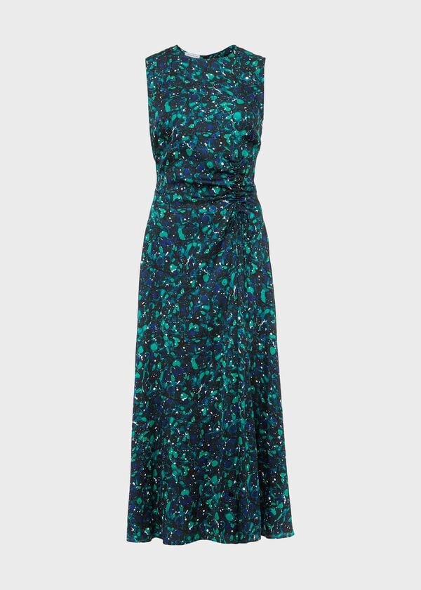 Hobbs Kennedy Fit And Flare Dress Navy Multi