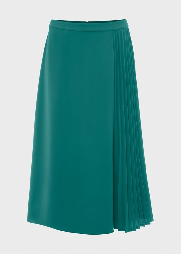 Hobbs Keziah Pleat Skirt Jade Green