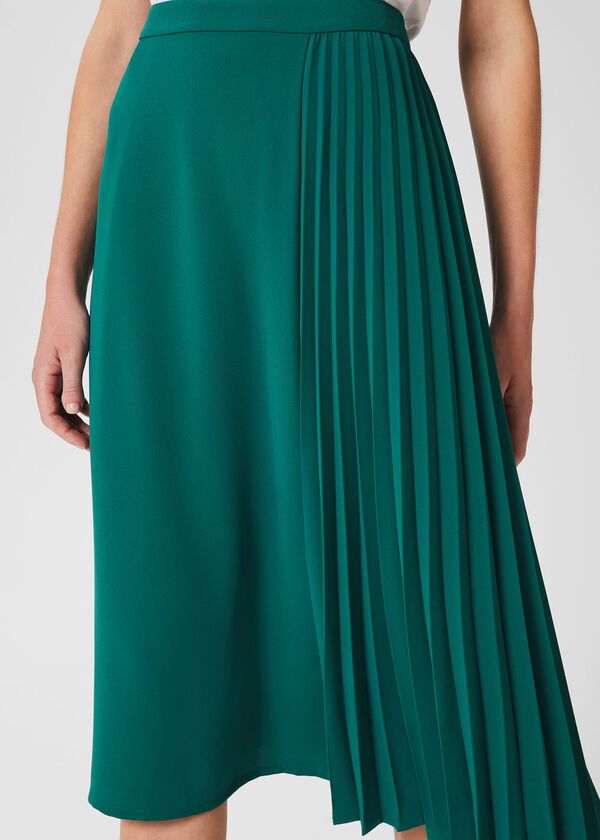 Hobbs Keziah Pleat Skirt Jade Green
