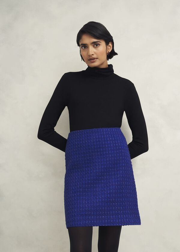 hobbs Khloe Skirt With Wool Cobalt