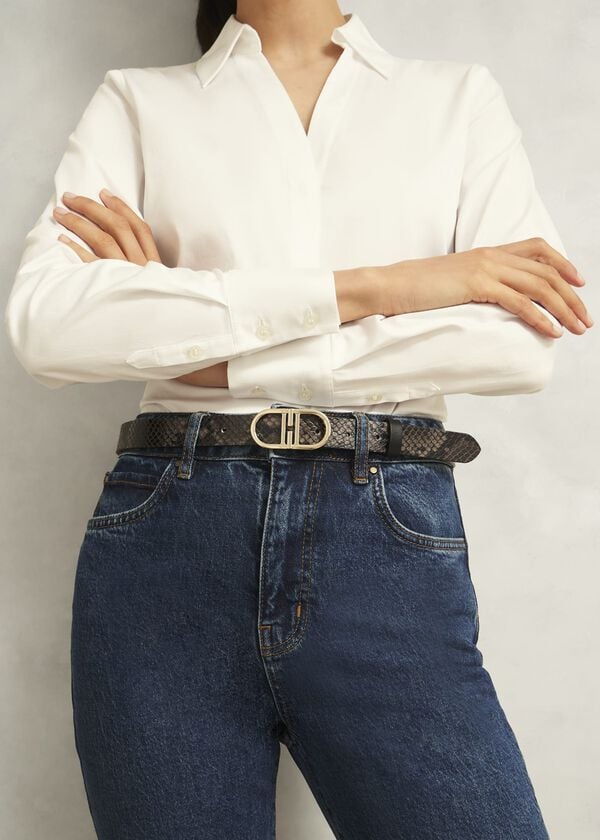 Hobbs Kiera Leather Belt Snake Print