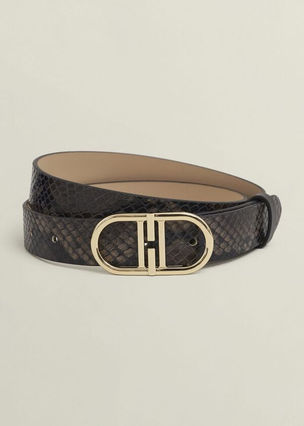 hobbs Kiera Leather Belt Snake Print