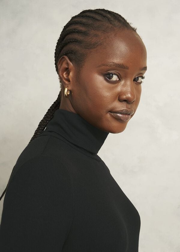 Hobbs Kiera Ribbed Rollneck Black