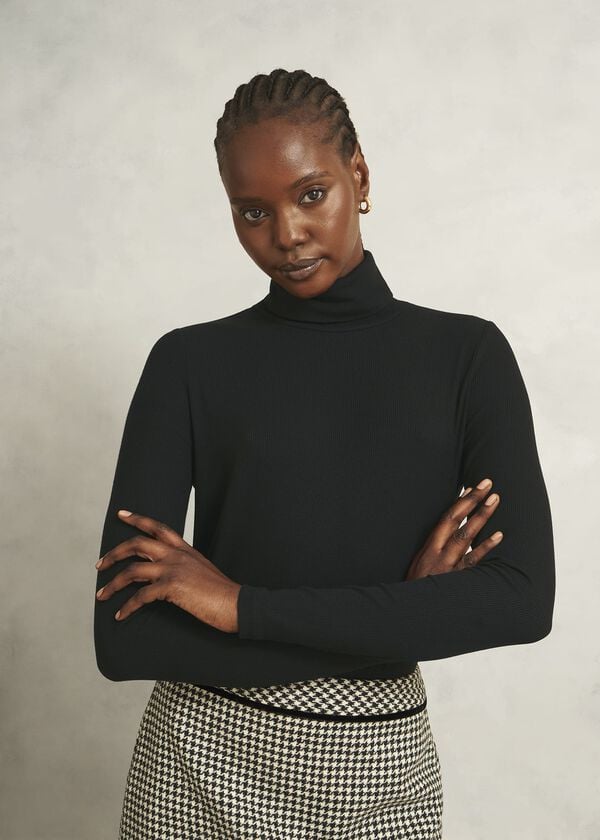 hobbs Kiera Ribbed Rollneck Black