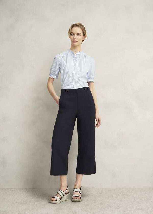 hobbs Kimmi Crop Trousers Navy