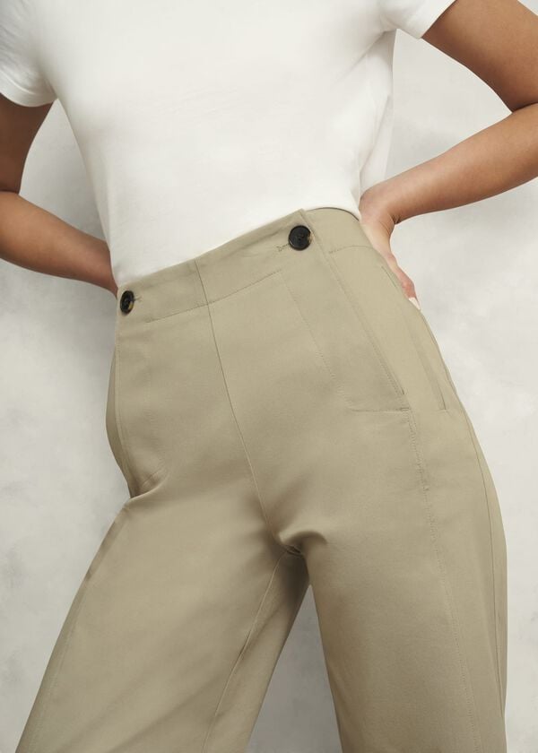 Hobbs Kimmi Crop Trousers Neutral