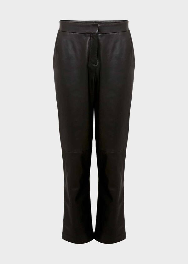 Hobbs Kinsey Leather Trousers Black