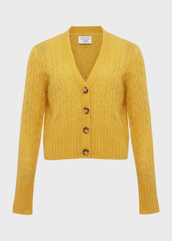 Hobbs Kirby Cable Cardigan Bright Yellow