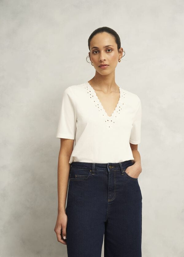 hobbs Kristen Cotton Top Hobbs Ivory