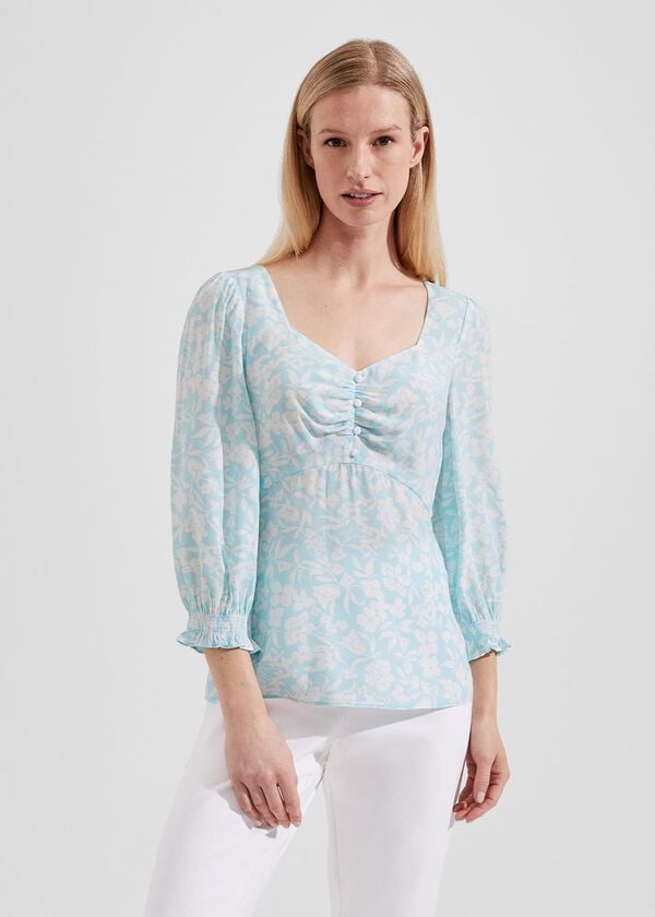 hobbs Kristina Top Blue Ivory