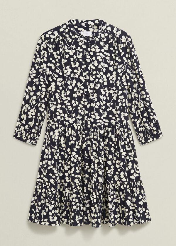 Hobbs Lacey Dress Navy Cream