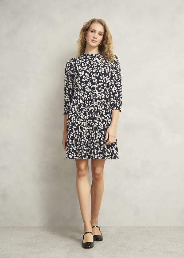 hobbs Lacey Dress Navy Cream