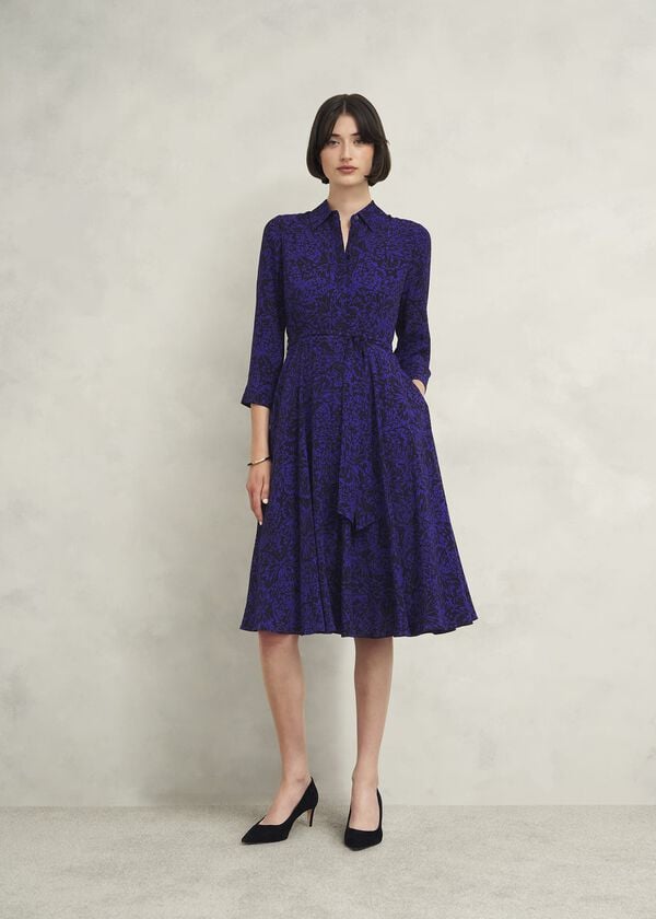 hobbs Lainey Dress Navy Blue
