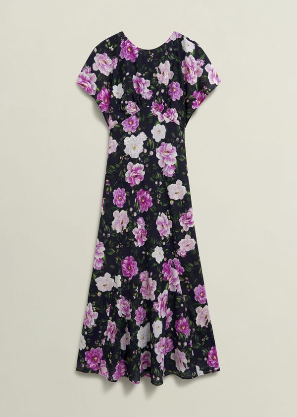 Hobbs Lalena Sequin Floral Dress Midnight Multi