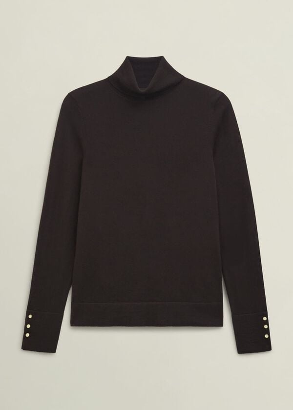 Hobbs Lara Merino Rollneck Jumper Alder Brown