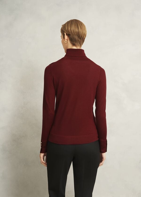 Hobbs Lara Merino Rollneck Jumper Beryl Red
