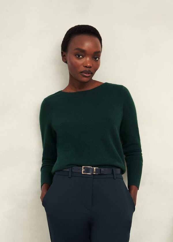 hobbs Larina Cashmere Jumper Hawthorn Green