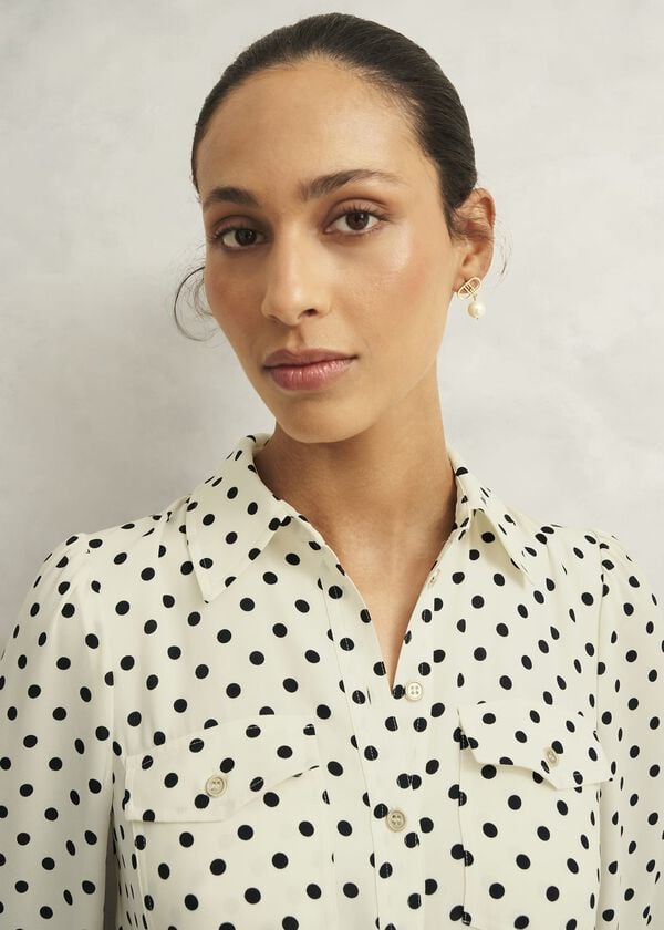 Hobbs Larina Dress Ivory Navy