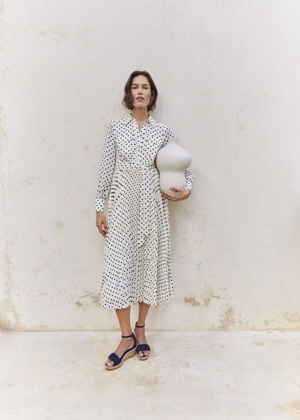 hobbs Larina Dress Ivory Navy