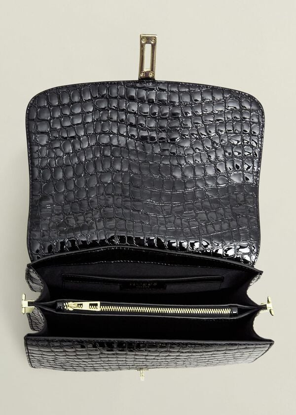 Hobbs Larissa Leather Crossbody Bag Black