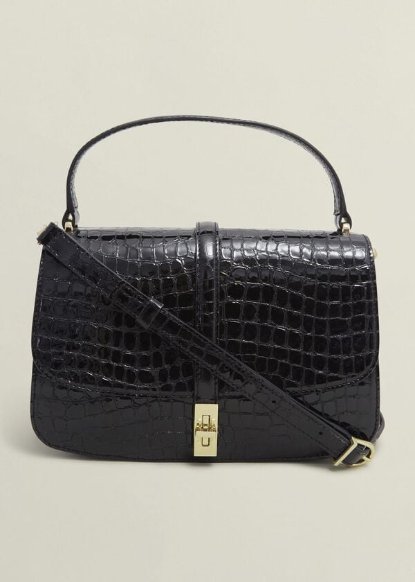 hobbs Larissa Leather Crossbody Bag Black