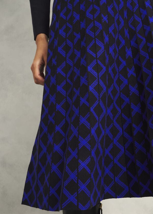 Hobbs Larna Knitted Dress Black Blue