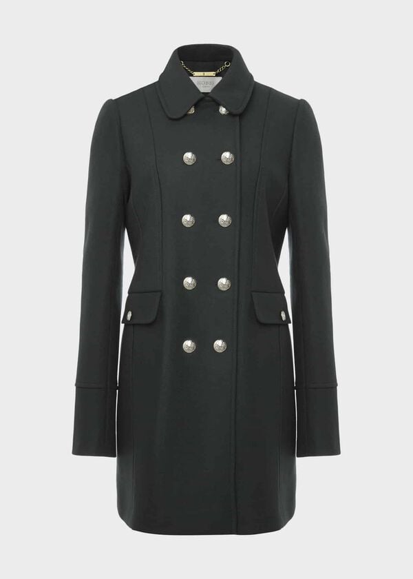 Hobbs Larna Twill Coat Deep Pine Green