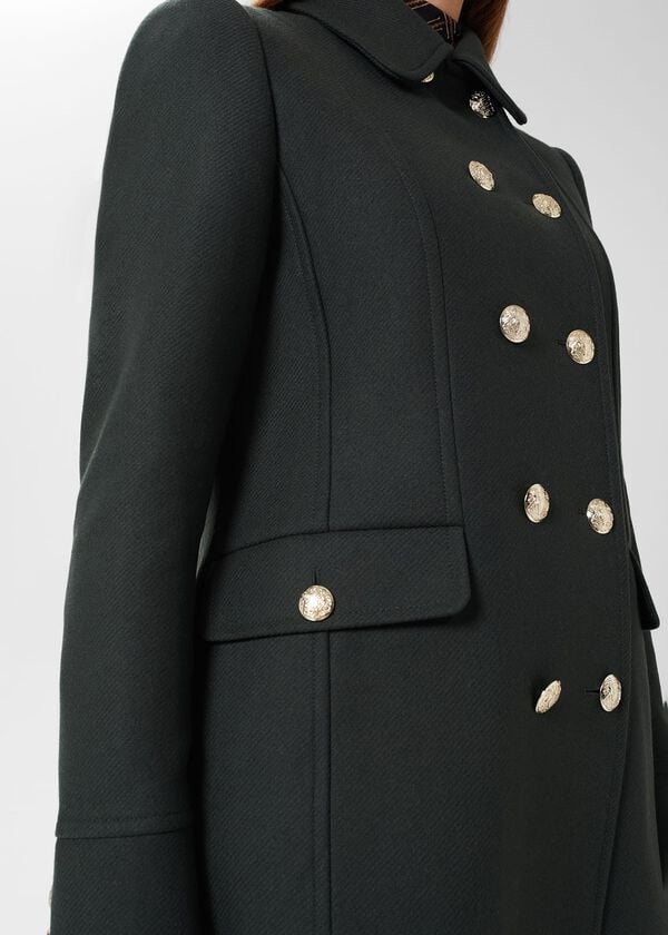 Hobbs Larna Twill Coat Deep Pine Green