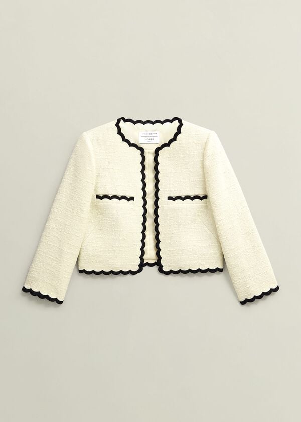 Hobbs Laskett Boucle Jacket Buttercream